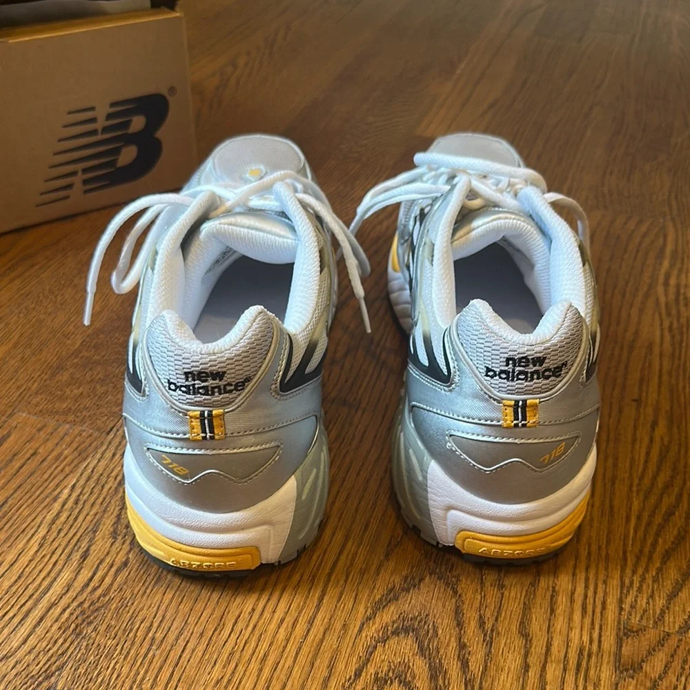 New Balance Silver and Yellow Athletic Sneakers - Picture 2 of 4